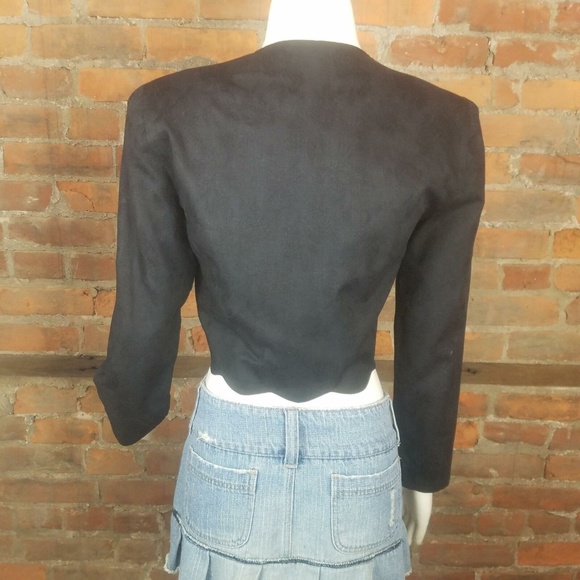 Vintage Laura Ashley Bolero Jacket Women's Black - Picture 4 of 7